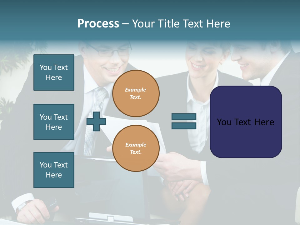 A Group Of Business People Sitting Around A Table PowerPoint Template