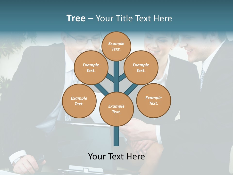 A Group Of Business People Sitting Around A Table PowerPoint Template