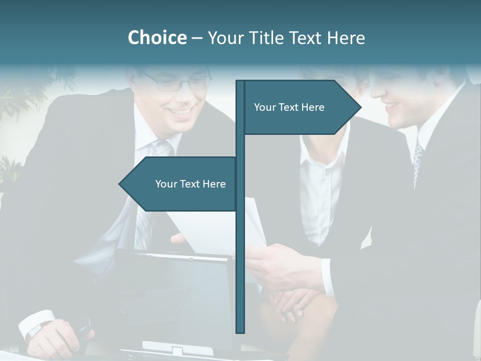 A Group Of Business People Sitting Around A Table PowerPoint Template