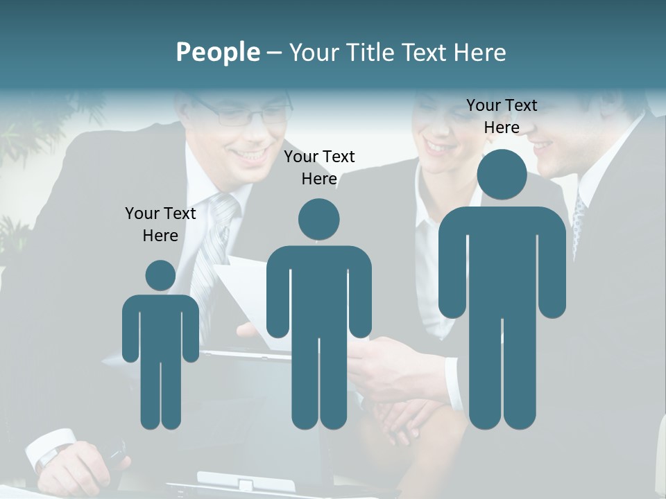 A Group Of Business People Sitting Around A Table PowerPoint Template