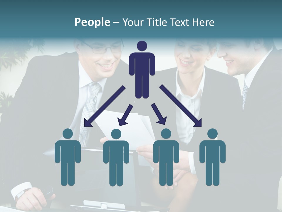 A Group Of Business People Sitting Around A Table PowerPoint Template