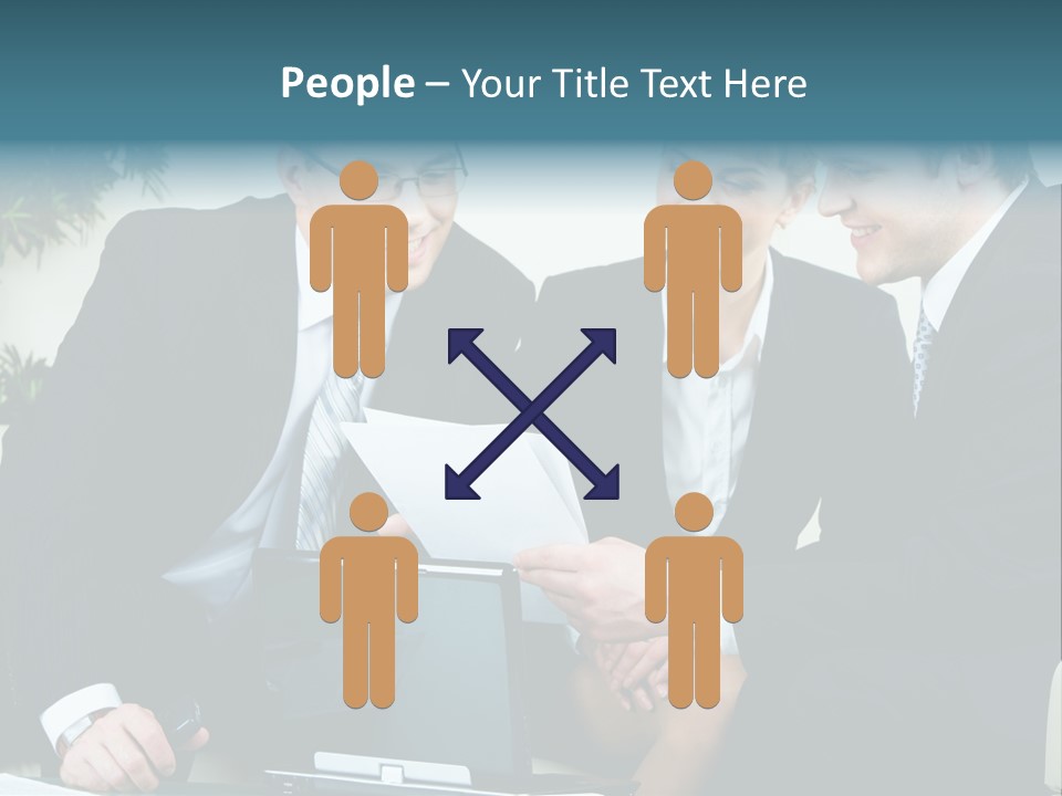 A Group Of Business People Sitting Around A Table PowerPoint Template