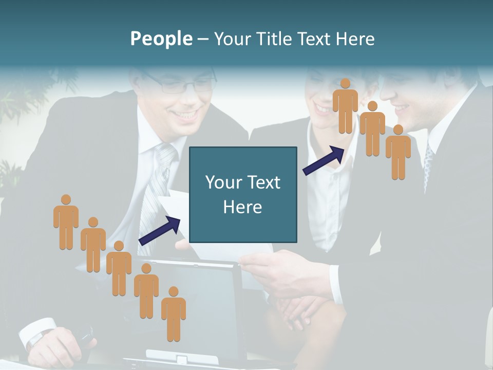 A Group Of Business People Sitting Around A Table PowerPoint Template