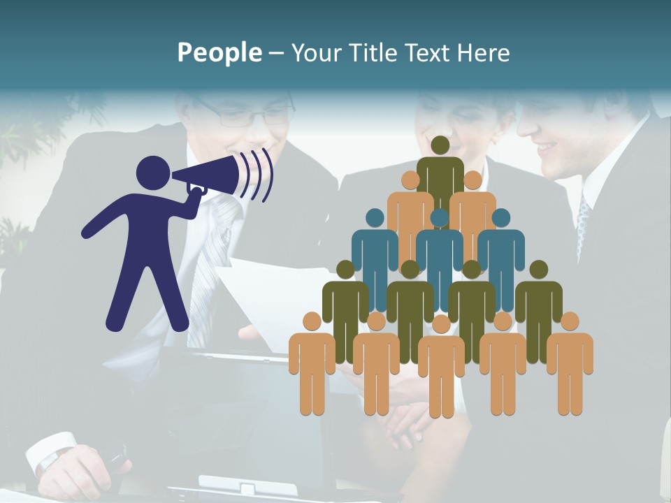 A Group Of Business People Sitting Around A Table PowerPoint Template