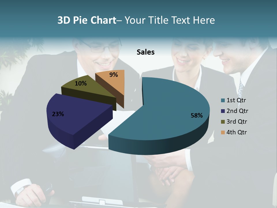 A Group Of Business People Sitting Around A Table PowerPoint Template