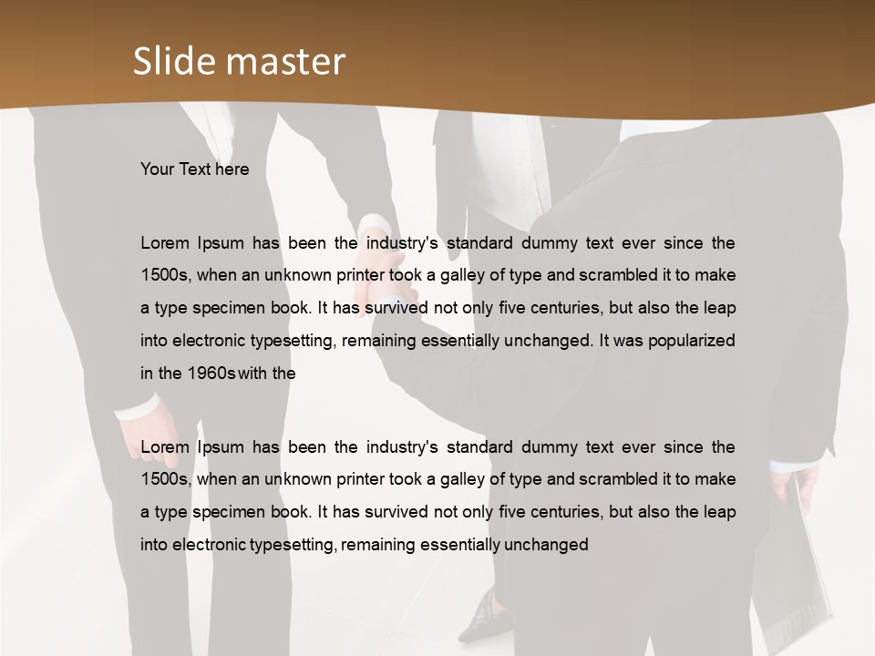 A Group Of Business People Shaking Hands PowerPoint Template