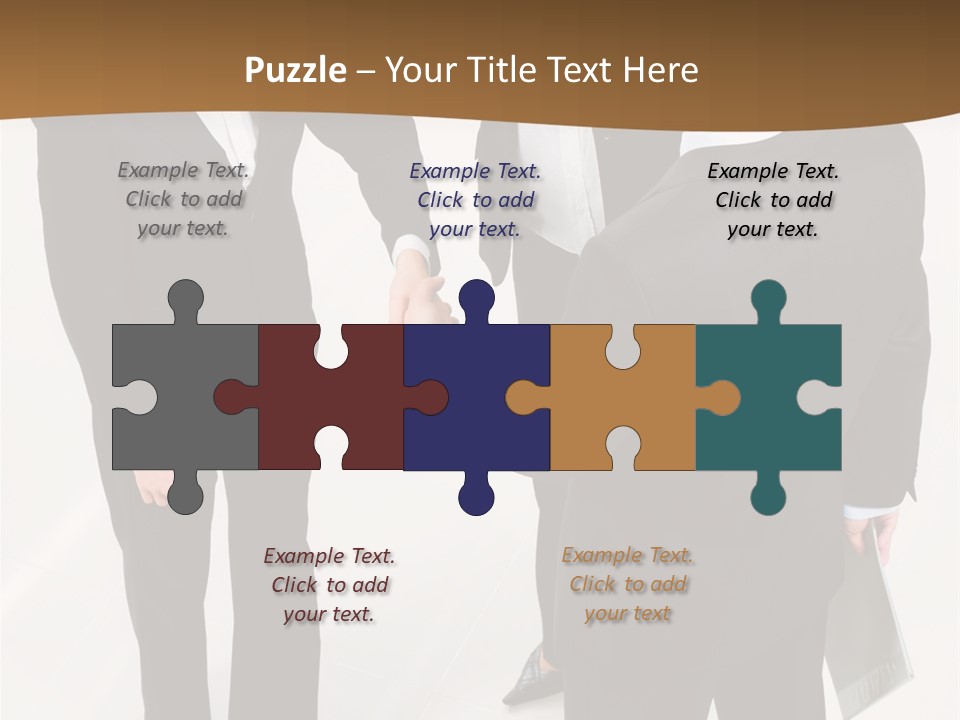 A Group Of Business People Shaking Hands PowerPoint Template