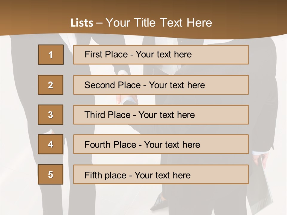 A Group Of Business People Shaking Hands PowerPoint Template