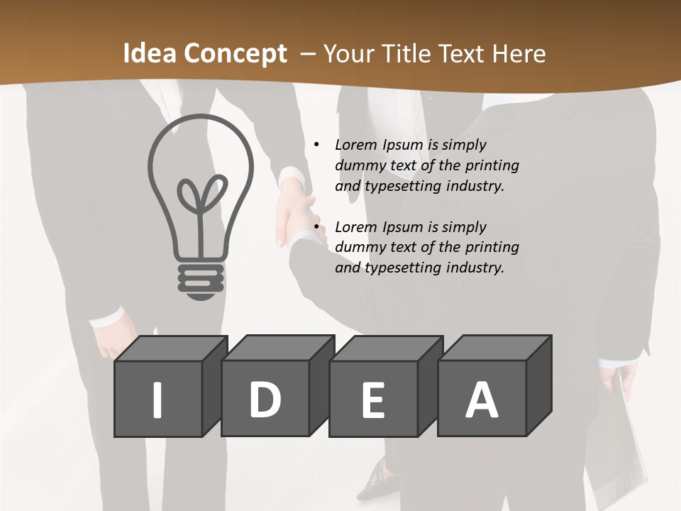 A Group Of Business People Shaking Hands PowerPoint Template