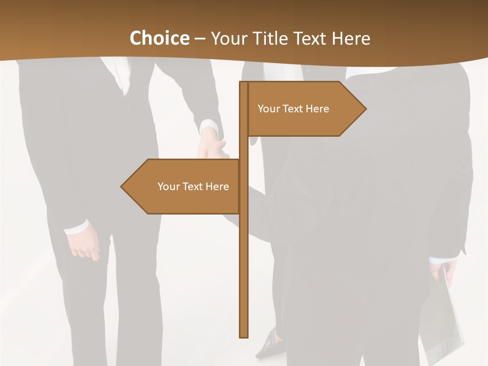 A Group Of Business People Shaking Hands PowerPoint Template