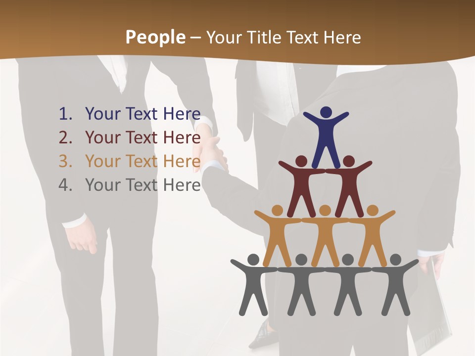 A Group Of Business People Shaking Hands PowerPoint Template