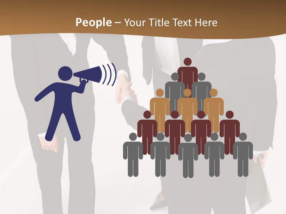 A Group Of Business People Shaking Hands PowerPoint Template