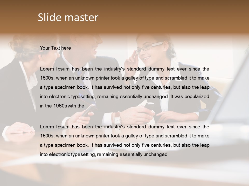 A Group Of Business People Sitting Around A Table PowerPoint Template