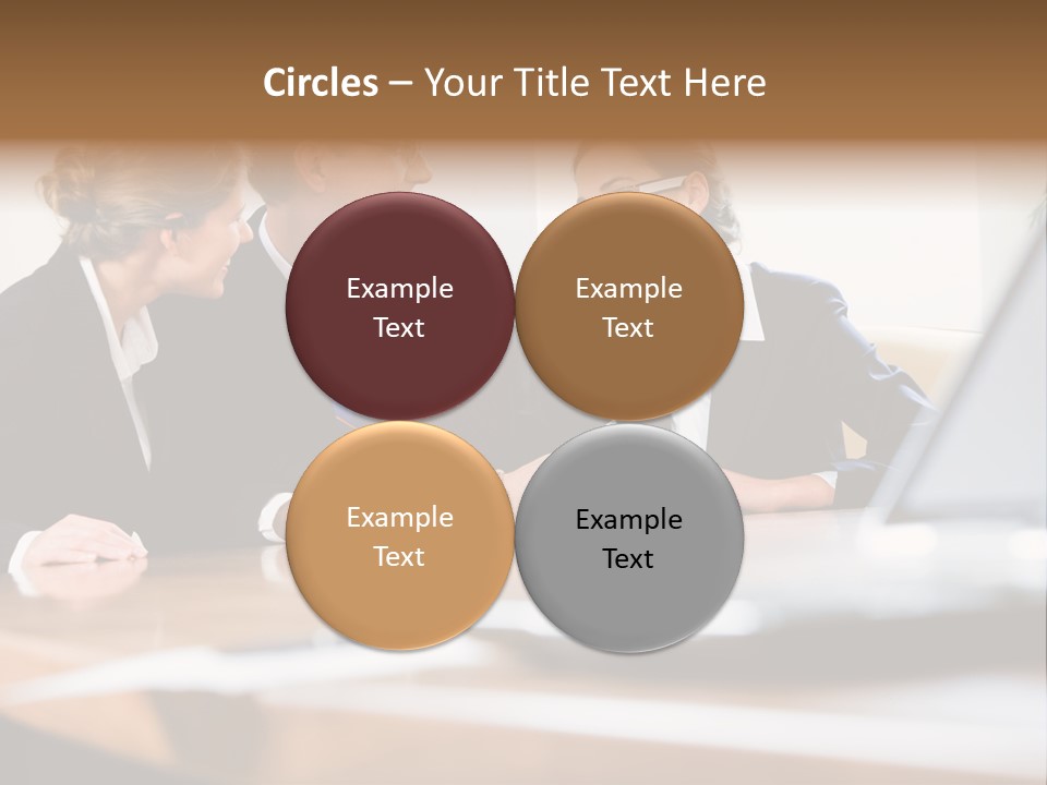 A Group Of Business People Sitting Around A Table PowerPoint Template