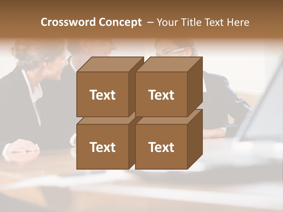 A Group Of Business People Sitting Around A Table PowerPoint Template