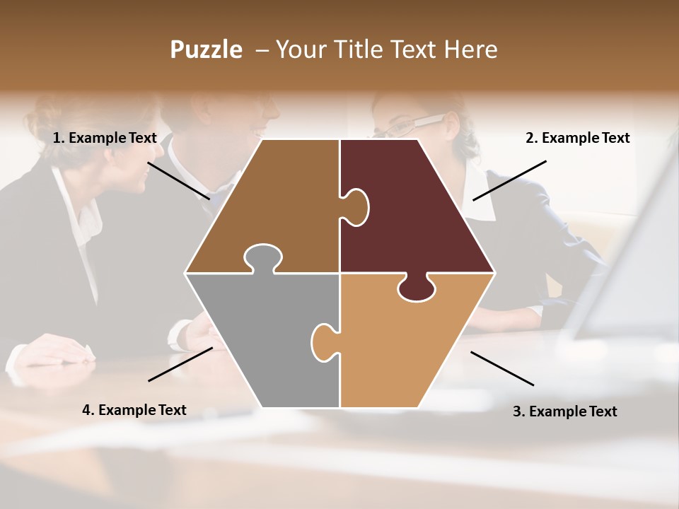 A Group Of Business People Sitting Around A Table PowerPoint Template