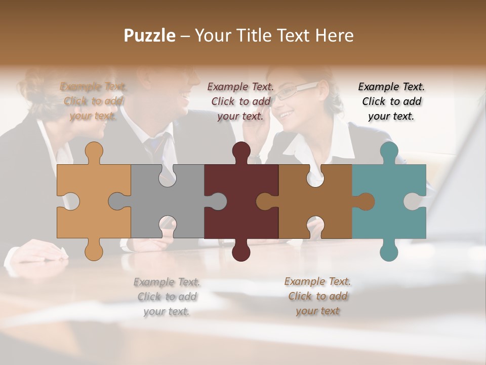 A Group Of Business People Sitting Around A Table PowerPoint Template