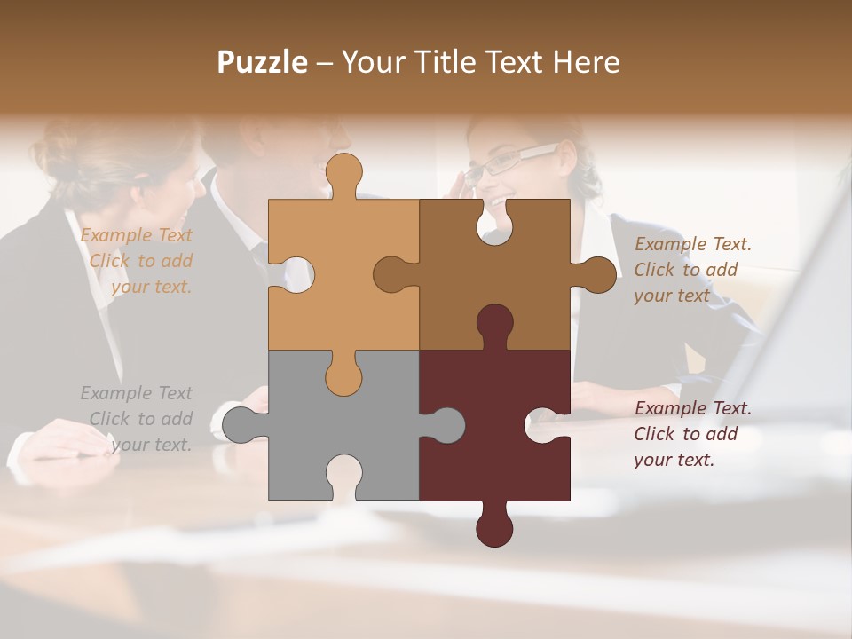 A Group Of Business People Sitting Around A Table PowerPoint Template