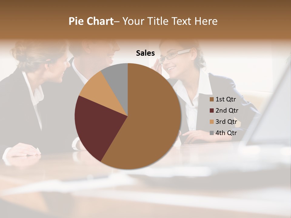 A Group Of Business People Sitting Around A Table PowerPoint Template