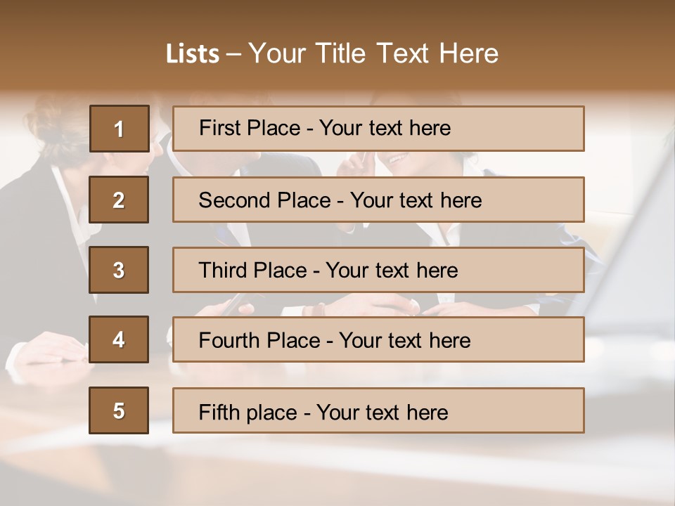 A Group Of Business People Sitting Around A Table PowerPoint Template