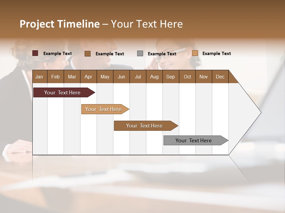A Group Of Business People Sitting Around A Table PowerPoint Template