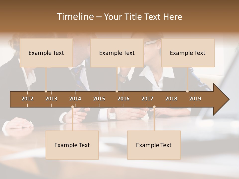 A Group Of Business People Sitting Around A Table PowerPoint Template