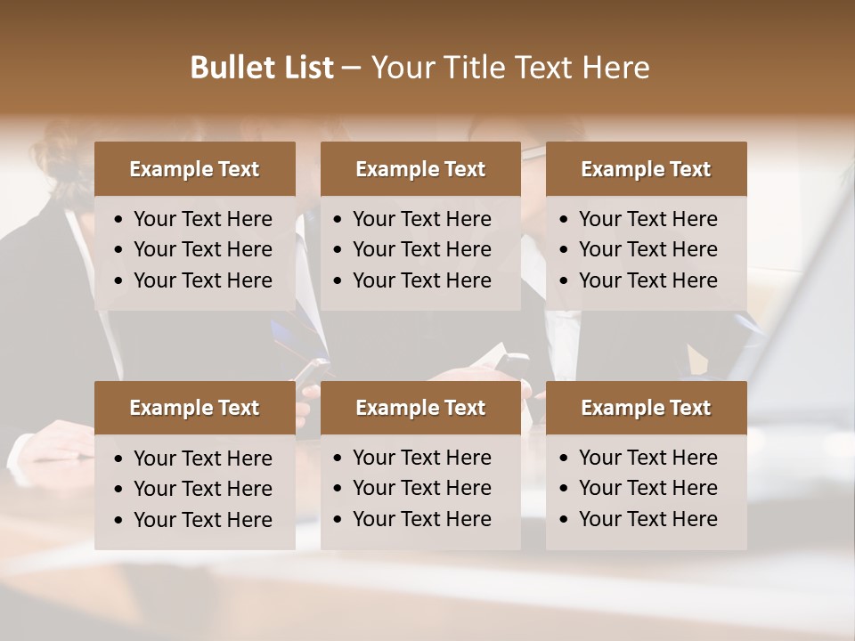 A Group Of Business People Sitting Around A Table PowerPoint Template