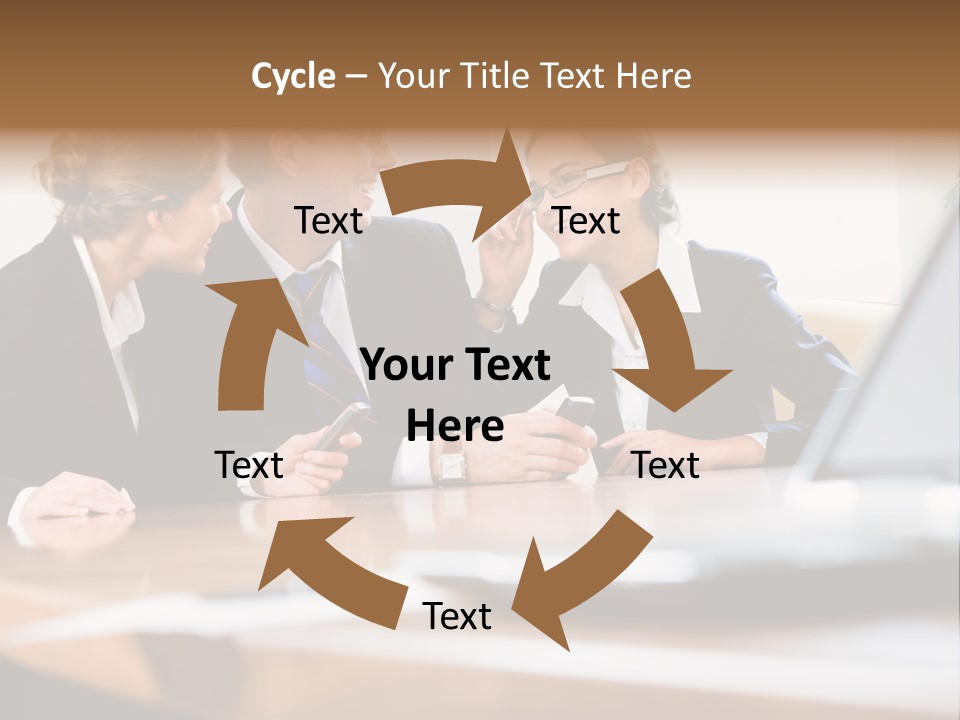 A Group Of Business People Sitting Around A Table PowerPoint Template