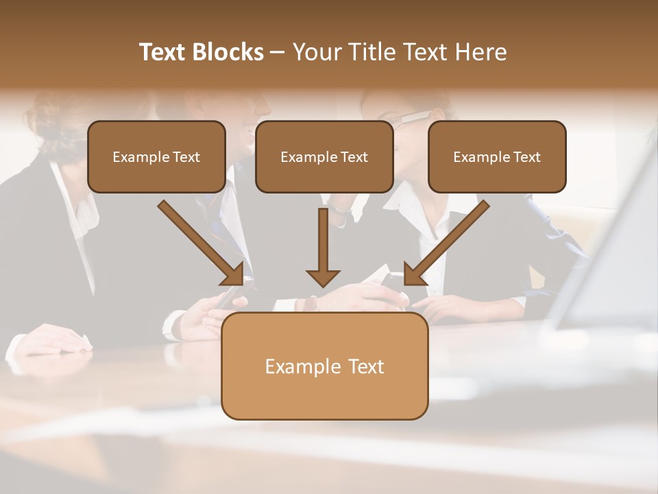 A Group Of Business People Sitting Around A Table PowerPoint Template