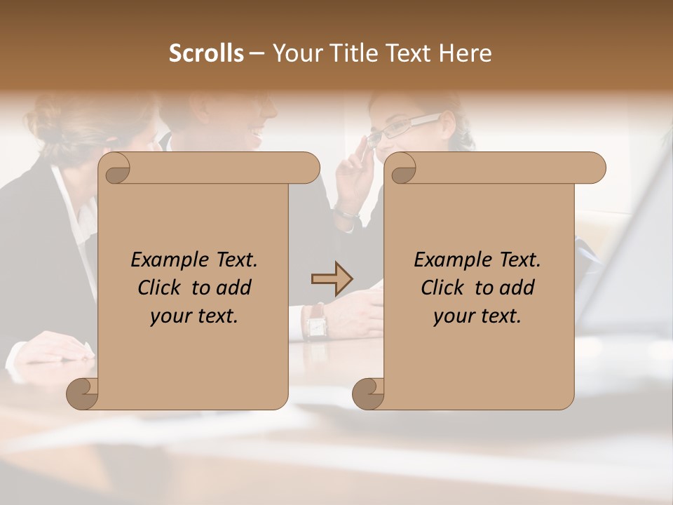 A Group Of Business People Sitting Around A Table PowerPoint Template