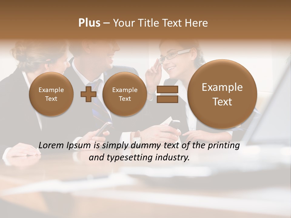 A Group Of Business People Sitting Around A Table PowerPoint Template