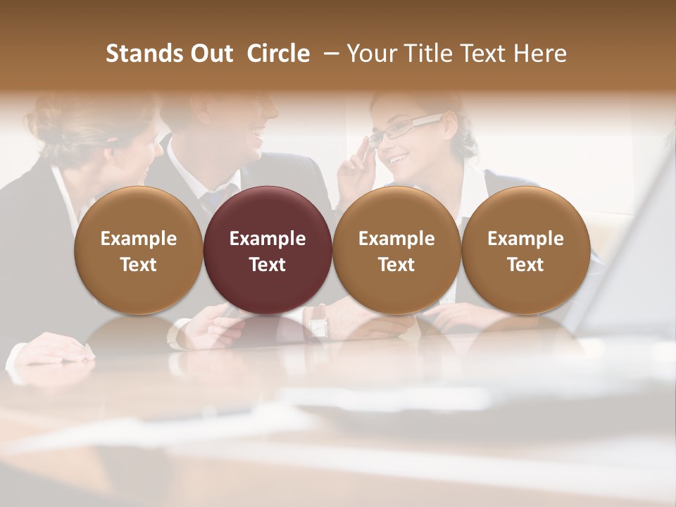 A Group Of Business People Sitting Around A Table PowerPoint Template