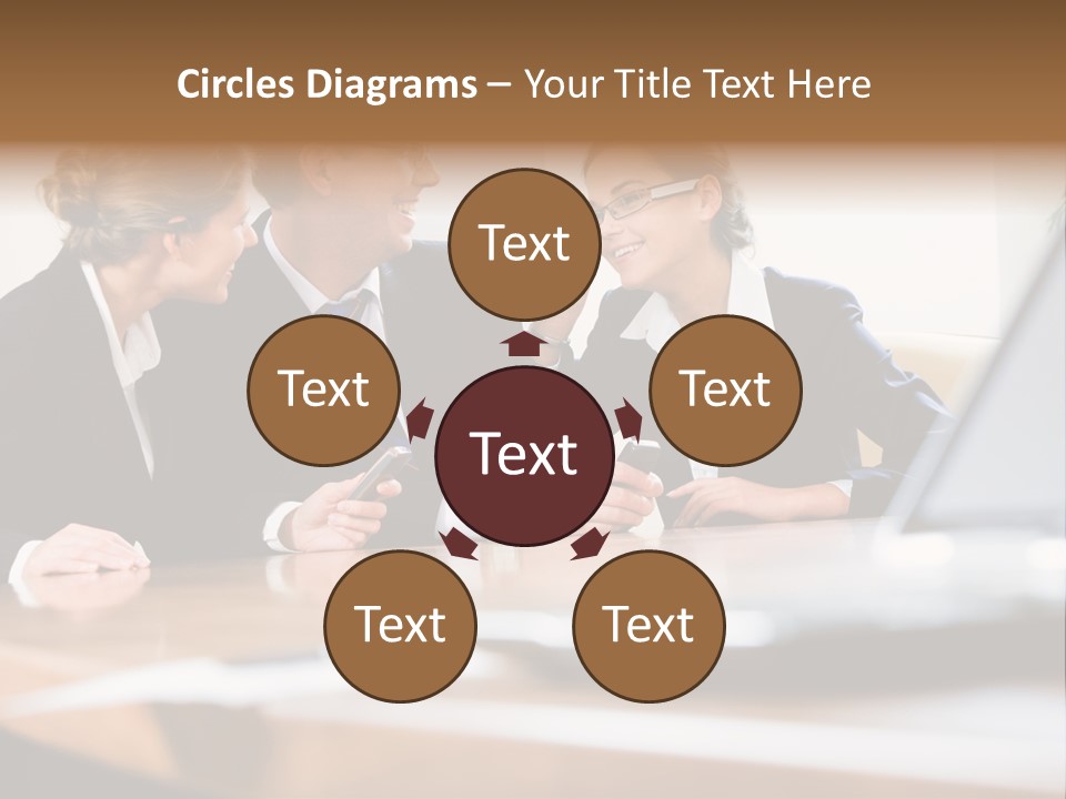 A Group Of Business People Sitting Around A Table PowerPoint Template