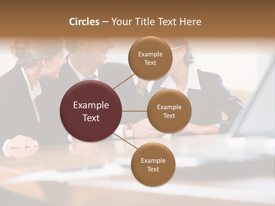 A Group Of Business People Sitting Around A Table PowerPoint Template