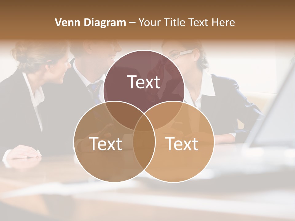 A Group Of Business People Sitting Around A Table PowerPoint Template