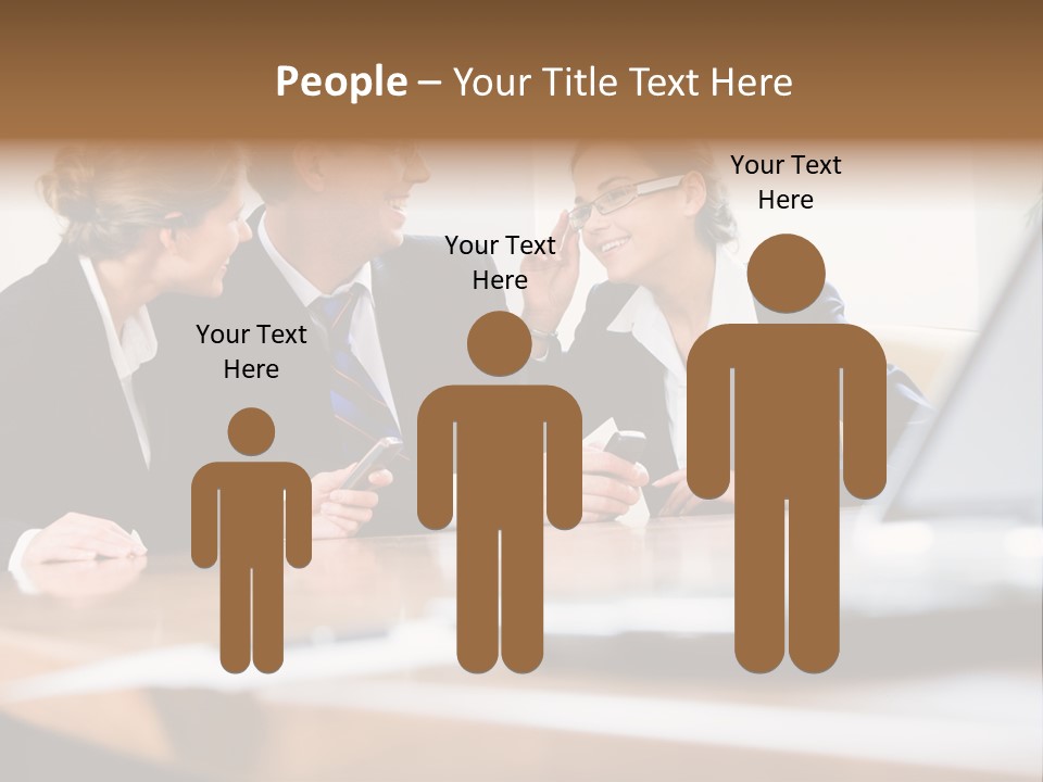 A Group Of Business People Sitting Around A Table PowerPoint Template