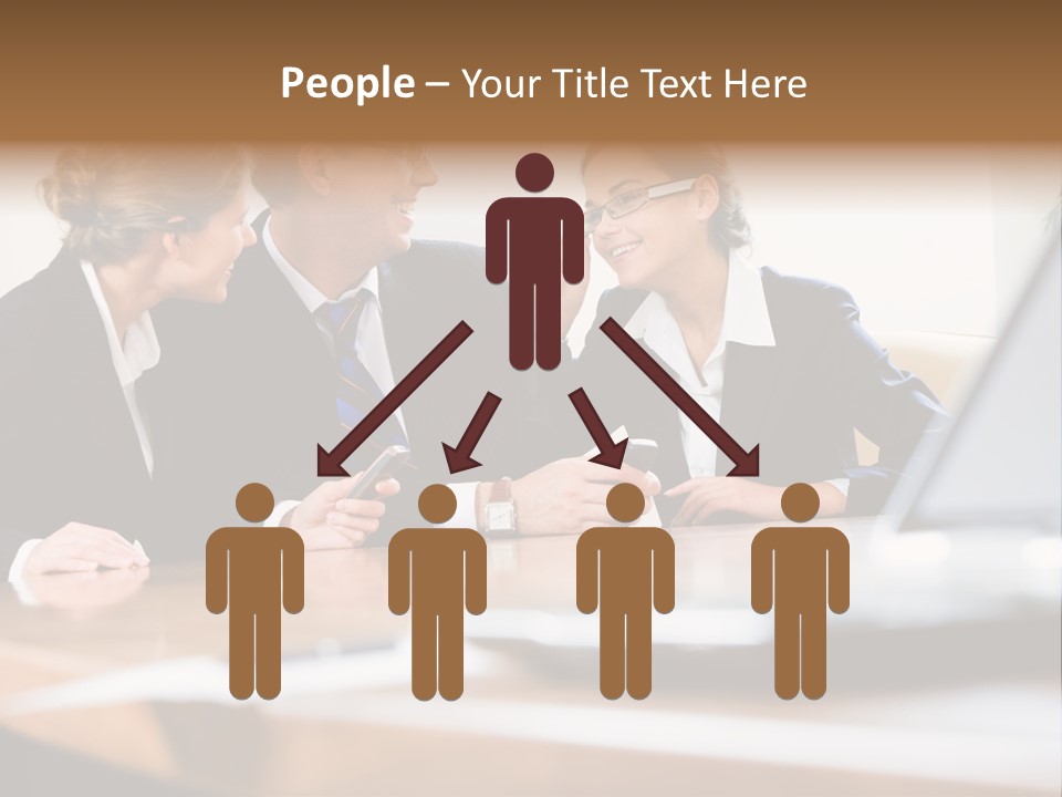 A Group Of Business People Sitting Around A Table PowerPoint Template
