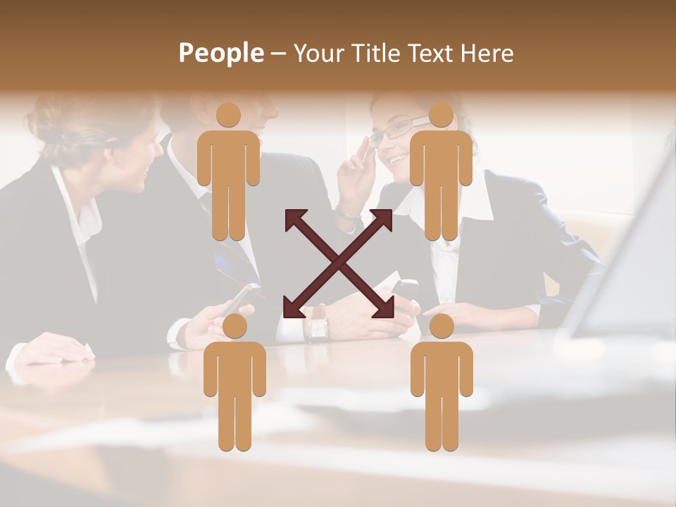 A Group Of Business People Sitting Around A Table PowerPoint Template