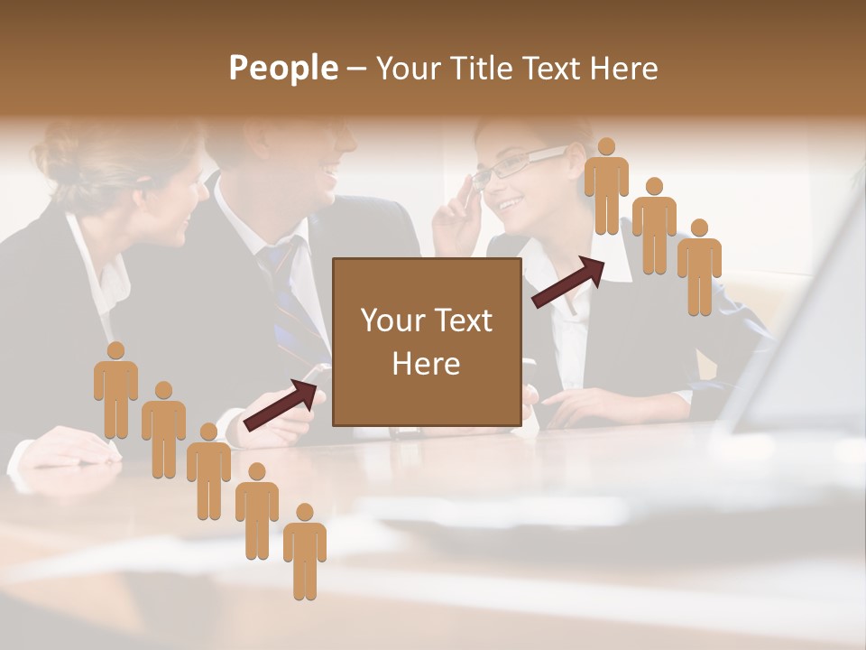 A Group Of Business People Sitting Around A Table PowerPoint Template