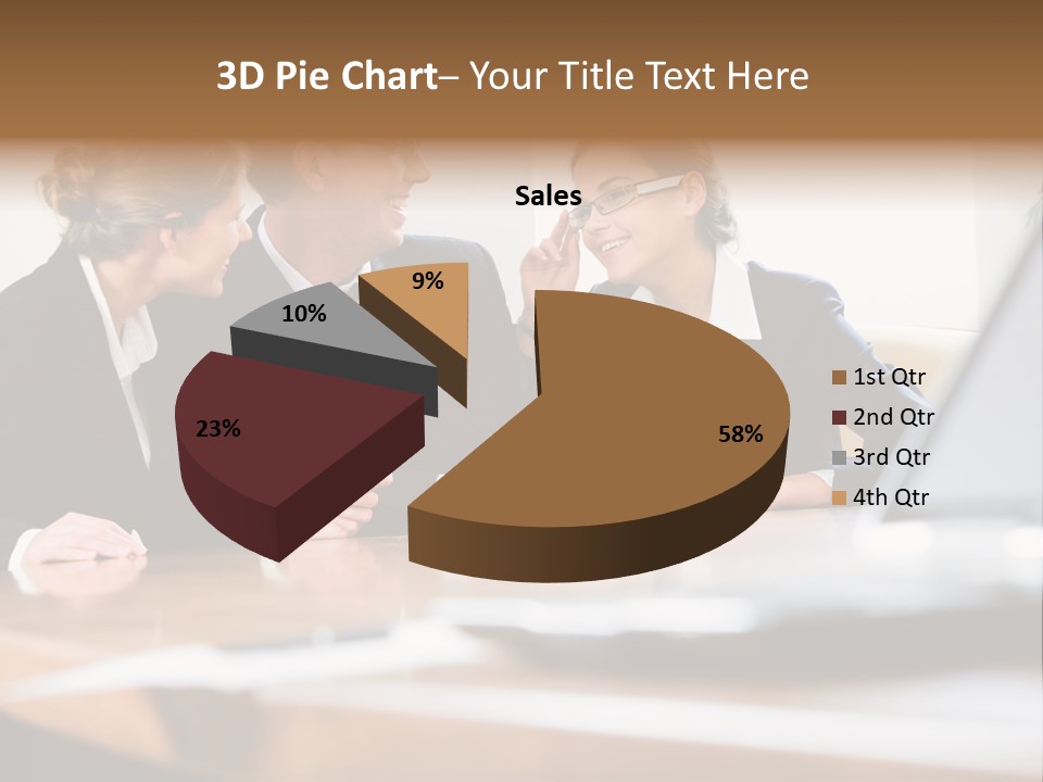 A Group Of Business People Sitting Around A Table PowerPoint Template