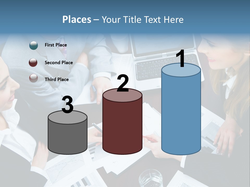 A Group Of People Sitting Around A Wooden Table PowerPoint Template