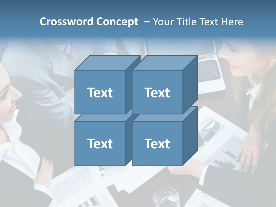 A Group Of People Sitting Around A Wooden Table PowerPoint Template