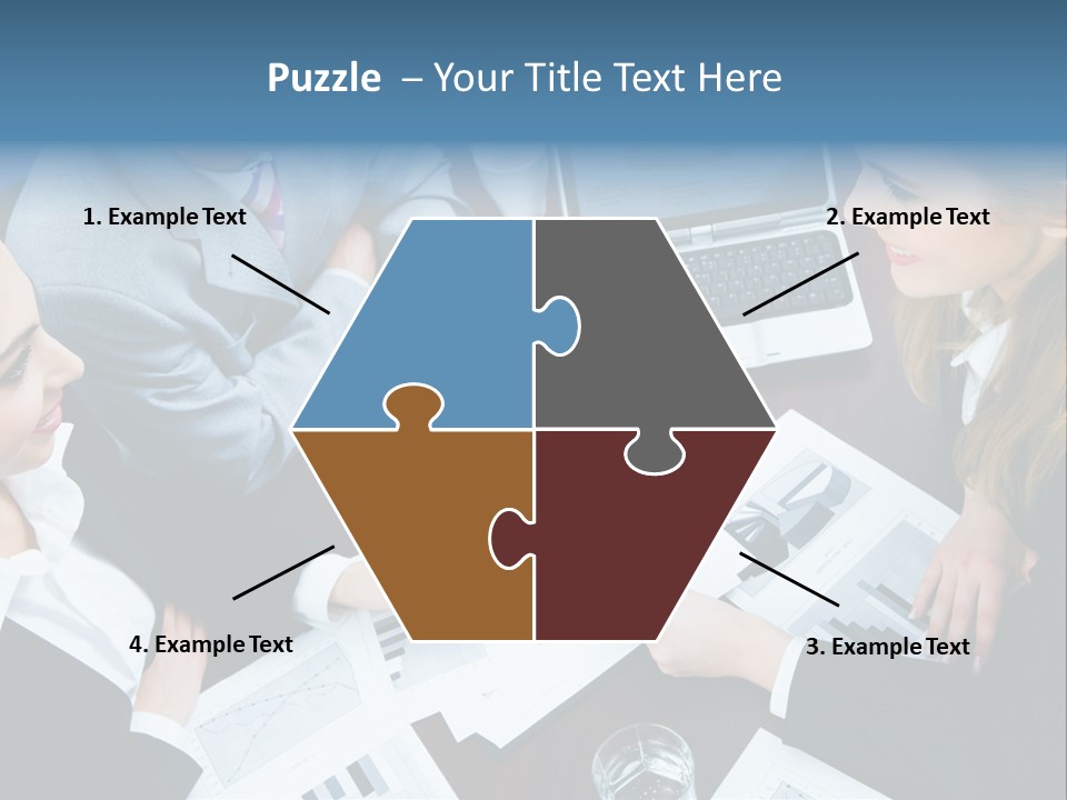 A Group Of People Sitting Around A Wooden Table PowerPoint Template