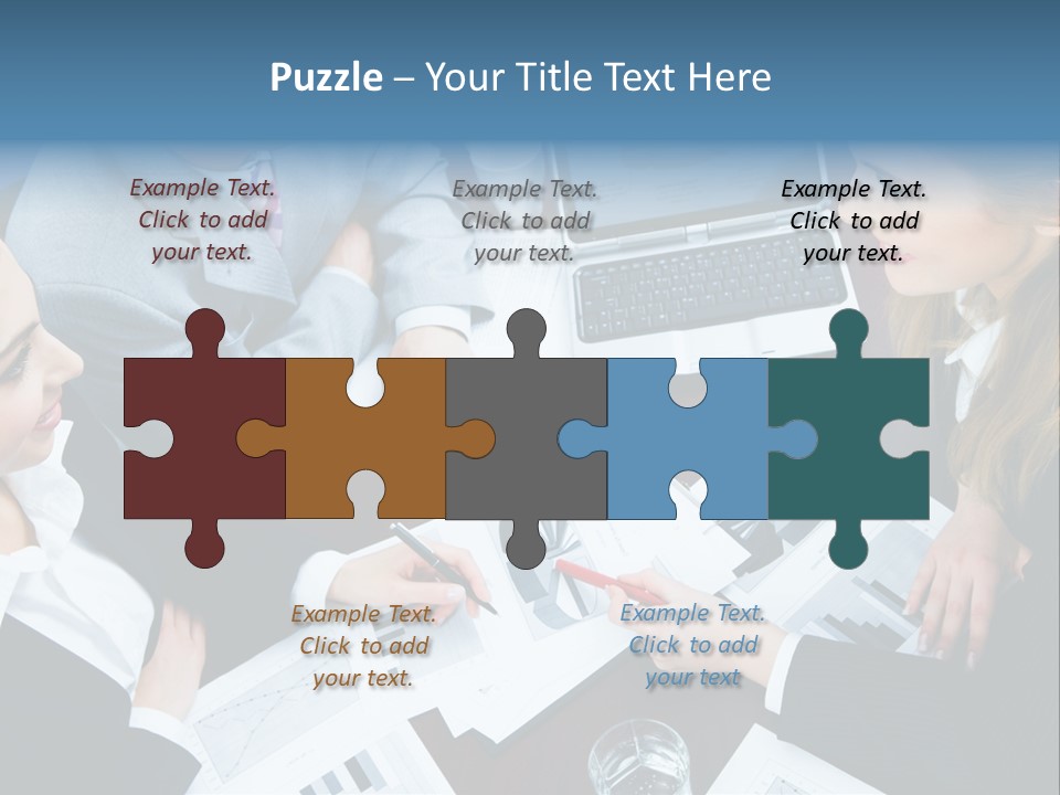 A Group Of People Sitting Around A Wooden Table PowerPoint Template