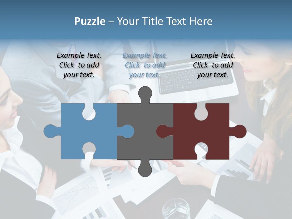 A Group Of People Sitting Around A Wooden Table PowerPoint Template