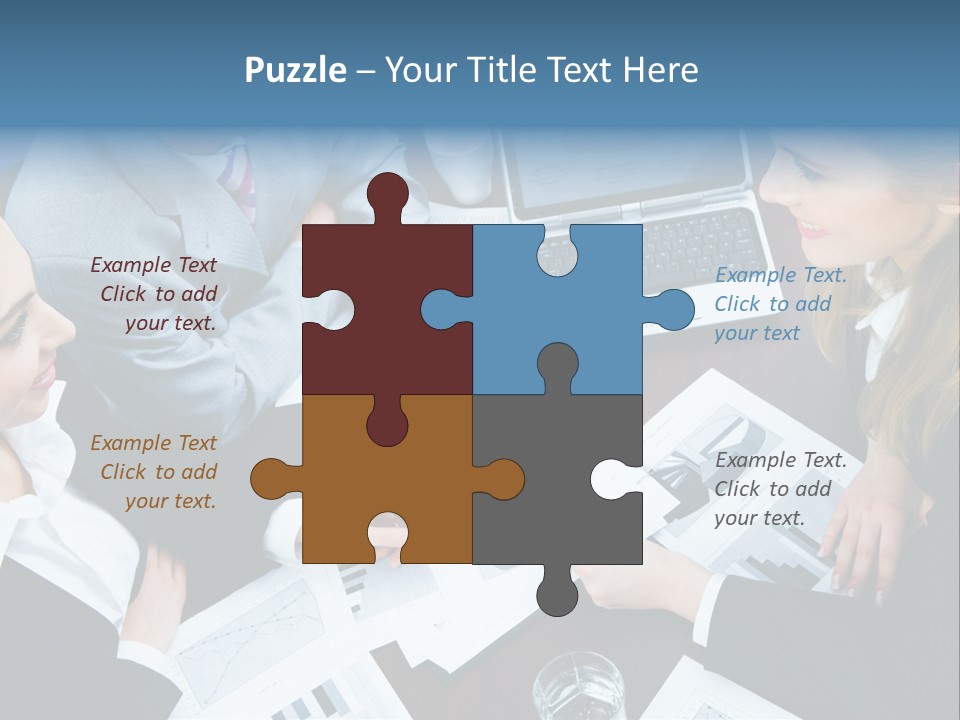 A Group Of People Sitting Around A Wooden Table PowerPoint Template