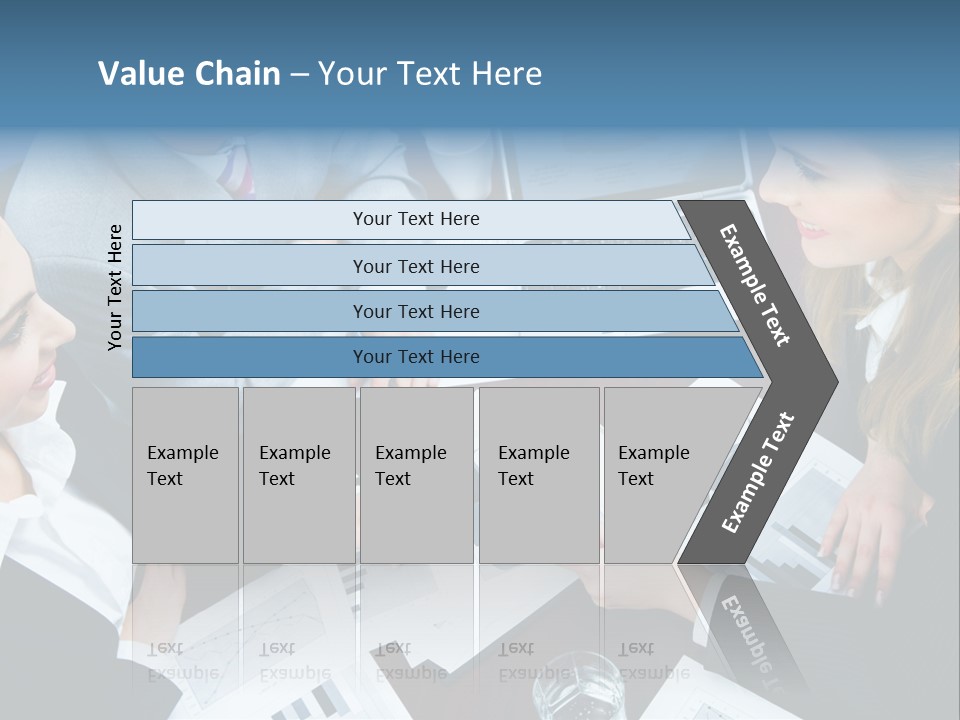 A Group Of People Sitting Around A Wooden Table PowerPoint Template