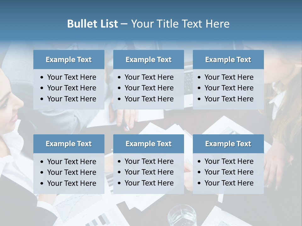 A Group Of People Sitting Around A Wooden Table PowerPoint Template