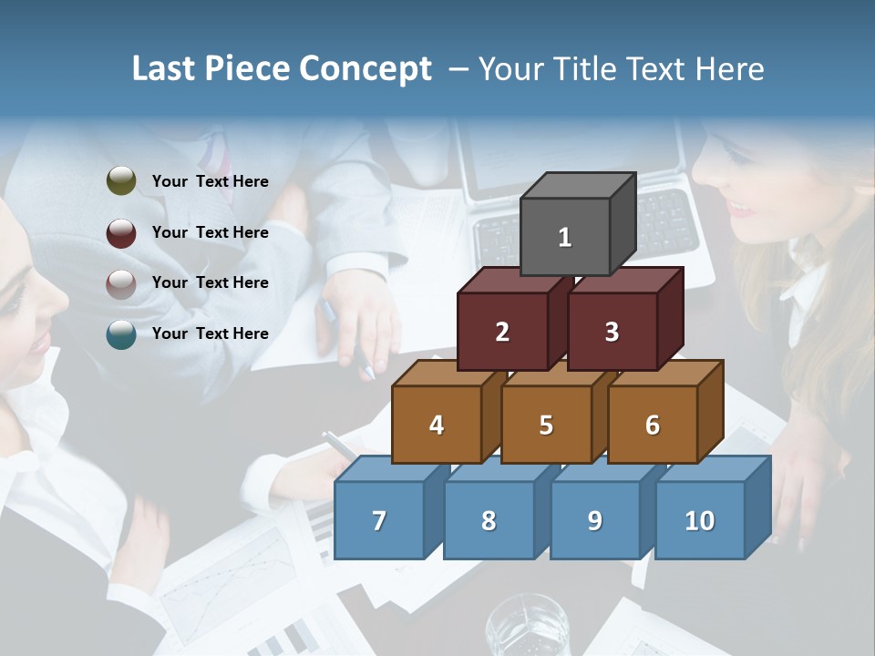 A Group Of People Sitting Around A Wooden Table PowerPoint Template