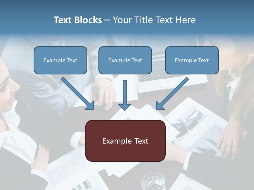 A Group Of People Sitting Around A Wooden Table PowerPoint Template